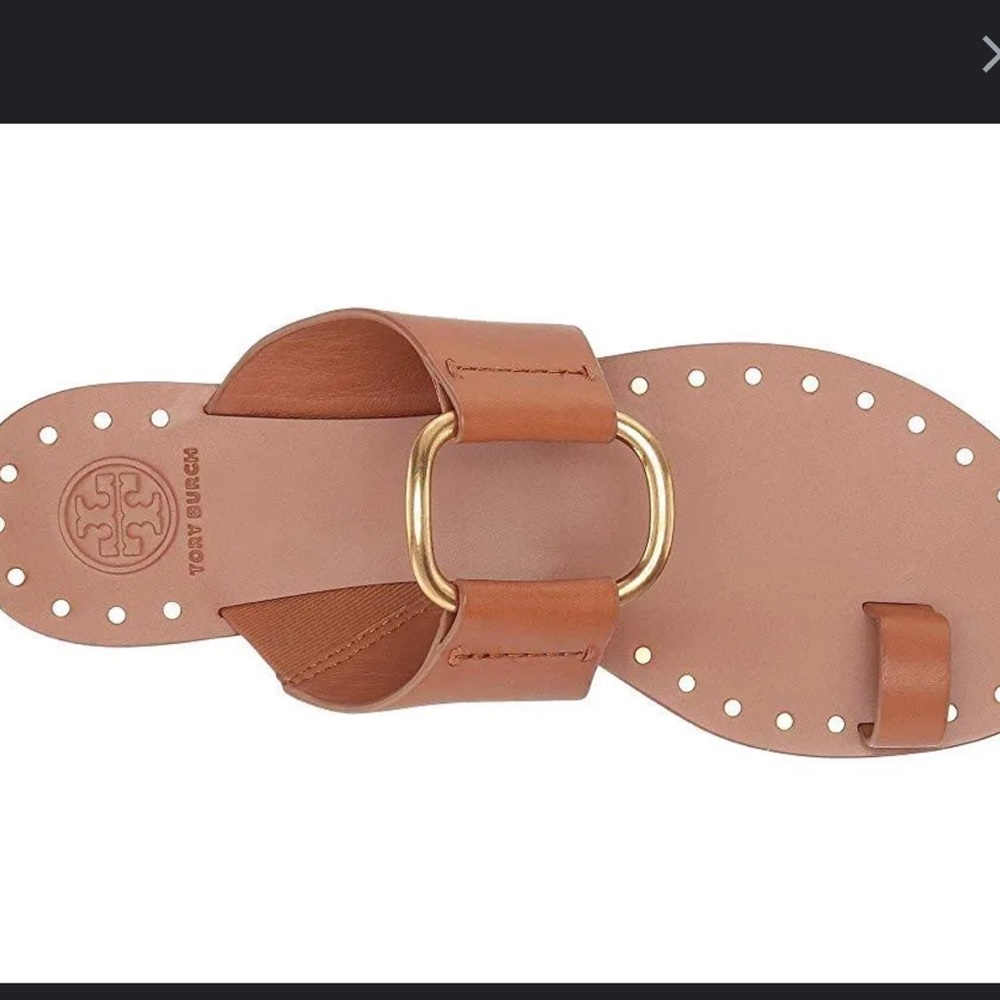 Tory Burch Ravello Studded Brown Leather Sandals - Picture 7 of 10